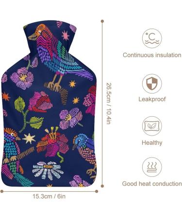 Birds Flowers Hot Water Bottle with Plush Cover | Hand Warmer for Adults & Kids | 26.5x15.3cm - Perfect for Cozy Comfort - Buy Online on GoSupps.com