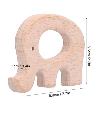 5pcs Baby Elephant Teething Toys | Beech Wood Pain Relief Rings | Modern DIY Necklace & Bracelet - Buy Online on GoSupps.com