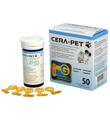 CERA-PET 50 x Vet Blood Glucose Strips for Cats & Dogs