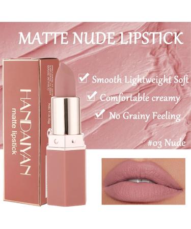 Nude Matte Lipstick - Long Lasting, Waterproof, Non-Stick Cup Lip Gloss for Women | Professional Cosmetics Gift - Buy Online on GoSupps.com
