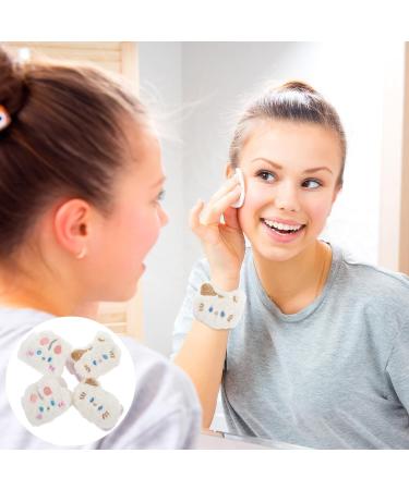 Lot de 4 Bracelets de Lavage de Visage Absorbants en Tissu Imitation Fourrure Anti-humidit et tanches Jusqu au Poignet Couleur Blanc Motifs Chat et Lapin Accessoires - Buy Online on GoSupps.com