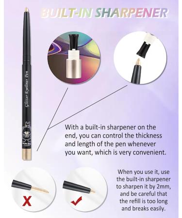 Colored Glitter Eyeliner Pencil Chameleon Matte Metallic Eyeliner Pen Eyeshadow Silver Shimmer Retractable Eyeliner Waterproof Smudgeproof Highlighter Gel Eye Liner St Patrick's Gift for Women-01 - Buy Online on GoSupps.com