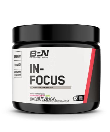 Bare Performance Nutrition in-Focus, Cognitive Enhancer, Thermogenic, Nootropic, Energy, (50 Servings, Strawberry Kiwi)