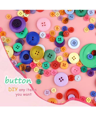 Greentime 1500 pcs Round Resin Buttons Mixed Color Assorted Sizes for Crafts Sewing DIY Manual Button Painting DIY Handmade Ornament Buttons  2 Holes and 4 Holes - Buy Online on GoSupps.com