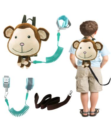 4 in 1 Backpack Leash for Toddlers with Anti Lost Wrist Link, Cute 3D Toddler Harness Backpack, Child Harnesses Leashes for Walking for Boys Girls (Monkey)