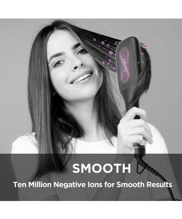 Askera Negative Ion Ceramic Straightening Brush | 14 Temp Settings | Anti-Scald & Temperature Lock | Auto-Off | Black Rose - Buy Online on GoSupps.com