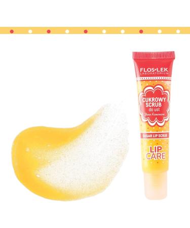 FLOSLEK Lip Scrub Pera Limonera - 14g | Natural Sugar Crystals | Beeswax & Shea Butter | Fruit Regeneration & Nutrition | Juicy Pear & Grape Flavor - Buy Online on GoSupps.com