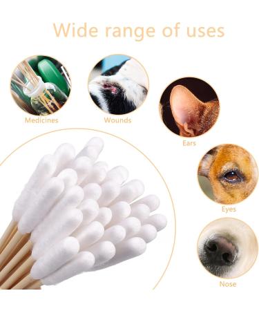 Heyu-Lotus 100 Pcs Cotton Dog Ear Swabs - 15cm Eco-Friendly Ear Cleaners for Dogs & Cats - Buy Online on GoSupps.com