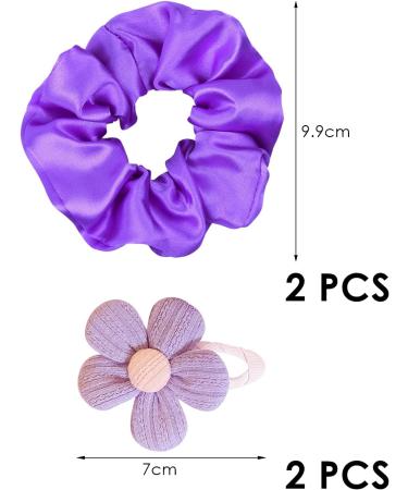 2 Pieces Of Girls' Hair Bands 2 Pieces Of Flower Hairpins Ladies' Purple Accessories Girls' Elastic Hair Bands Solid Color Hair Bands Girls' Dress-Up Hair Bands - Buy Online on GoSupps.com