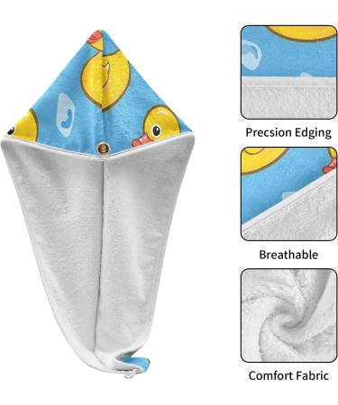 Little Yellow Duck Hair Towel 2 Pack - Super Absorbent Quick Dry Turbans for Women & Girls - Buy Online on GoSupps.com
