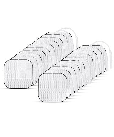 Tens electrodes pads 20 pieces of self -adhesive electrodes Tens device 40 x 40 mm tens electrodes reusable for relieving muscle back and joint pain compatible with the most tens 40*40mm/20 pieces