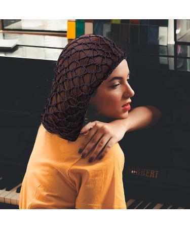 Uyeesi 2 Pcs Mesh Crochet Hair Net Cap - Rayon Hair Snood Hat for Women, Black Blue - Buy Online on GoSupps.com