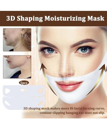 AREMOD V Shaped Slimming Face Mask Double Chin Reducer Chin Strap Chin Contour Firming Tightening Strap Face Lift Tape Mask V Line Lifting Mask Women & Men(5PCS) - Buy Online on GoSupps.com