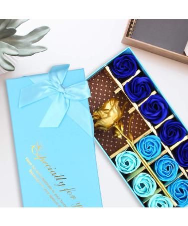 Rotumaty Floral Scented Rose Soap Set with Essential Oil and Flower Petals - Perfect Gifts for Women, Girls, Mom, Lover - Birthday, Valentine, Christmas - 12 PCS Blue - 13 Count - Buy Online on GoSupps.com