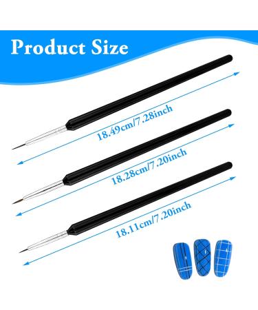 3 Pcs Fine Detail Nail Art Brush Set - Miniature Brushes for DIY Nail Art Design and Painting - Buy Online on GoSupps.com