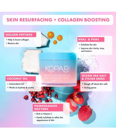 Kopari Exfoliating Body Scrub - Natural AHA Vegan Body Polish for Women Pink Haze 8oz | Buy Internationally - Buy Online on GoSupps.com