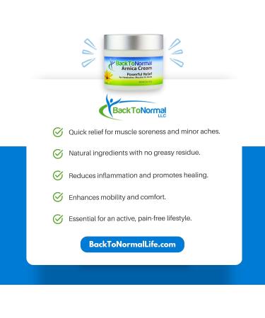 Back To Normal Arnica Cream - Extra Strength 2 oz | FDA Registered Pain Relief for Joints & Muscles - Buy Online on GoSupps.com
