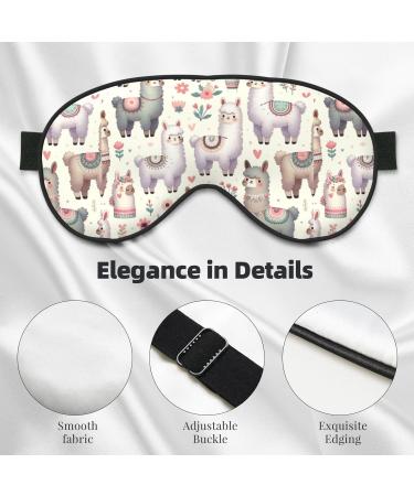 Buy Cute Floral Alpaca Llama Double-Sided Eye Mask | Unisex Night Sleeping Mask for Comfortable Sleep - Buy Online on GoSupps.com