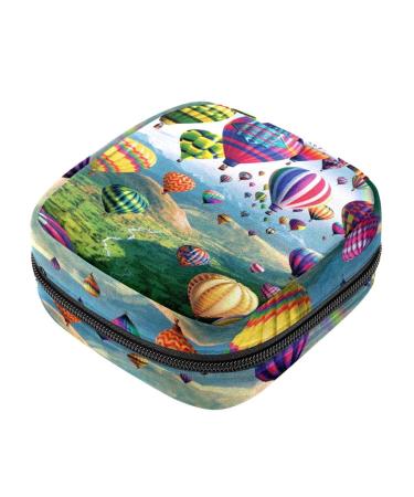 Hot air balloon ladies napkin storage bag portable period bag for women teenagers girls menstrual cup pocket breastfeeding insert holder
