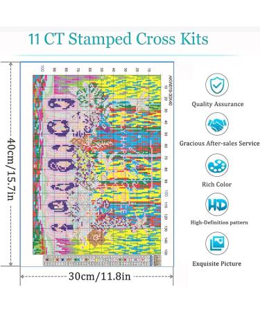 Hummingbird & Flower Cross Stitch Kit for Adults | DIY Stamping Cross Stitch Patterns | Home Decor Stitching Kit 11.8x15.7 inches - Buy Online on GoSupps.com