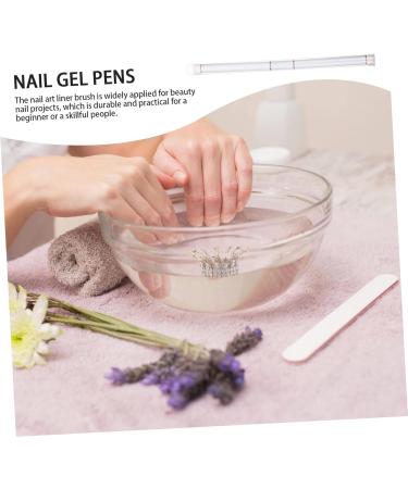 Beavorty pull line nail art pen mark pen marker pen nail art Double End Nail Pen nails brush pen gelt acrylic nail brush Double-ended Nail Brush Metal white fine tip UV - Buy Online on GoSupps.com