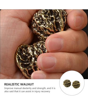Buy Copper Walnut Acupuncture Massage Balls - 2 Pairs Foot Massager & Brass Decor - Golden 3.5cm - Buy Online on GoSupps.com