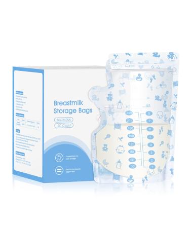 Alobeby 100 pieces of breast milk bag 240 ml breast milk storage sterilized bag for milk independent leakage -proof thickened design matching all adapter bpa free