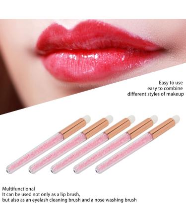 5pcs Glitter Crystal Lip & Eye Shadow Brush Set - Soft Portable Brushes for Lip Smudge & Under Eye Concealer Makeup - Travel Essentials - Buy Online on GoSupps.com