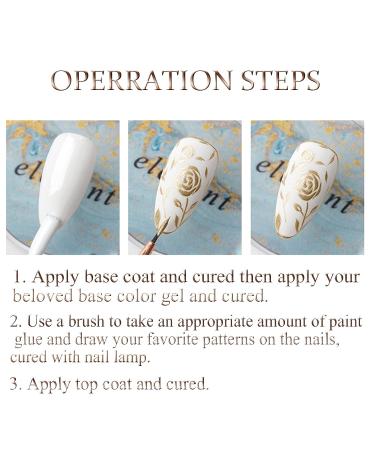 Grospe 6 Colors 3D Metallic Nail Gel Polish for Creative Nail Art - Emboss UV Gel Sculpture Design Manicure DIY - Buy Online on GoSupps.com