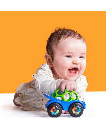 Bright Starts Oball Toy Car with Rattle - Multicolored Green-Blue Baby Toy | International Shipping Available - Buy Online on GoSupps.com