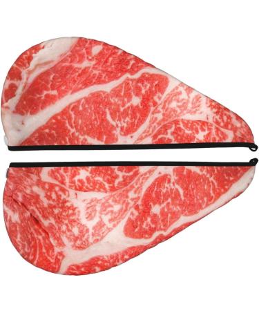 Buy Beef Steaks Microfiber Hair Towel - Super Absorbent Coral Velvet Wrap for Women | Quick Dry for Long Curly & Thick Hair - Buy Online on GoSupps.com