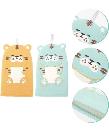 Lurrose 2pcs Baby Bath Mitt Puppet Washcloths - Kids Wash Gloves & Body Scrub Loofah Sponge Set - Buy Online on GoSupps.com