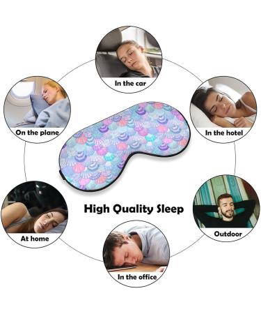 Watercolor Sea Shell Sleep Mask for Women - Adjustable Eye Shades with Elastic Strap for Comfortable Sleep - Buy Online on GoSupps.com