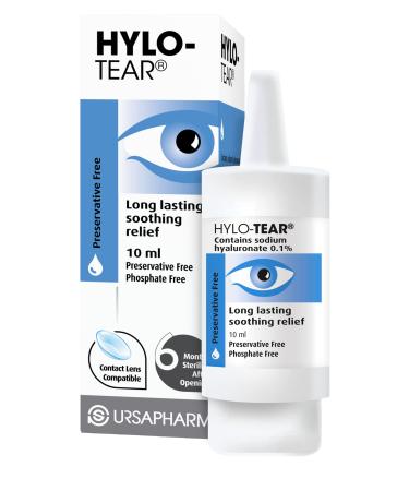HYLO Tear Preservative Free Eyedrops Sodium Hyluronate 0.1%- Eye Drops to Lubricate Dry Eyes 10ml