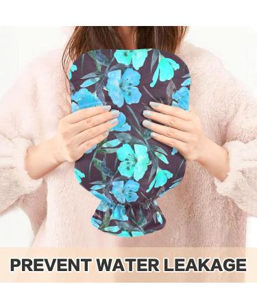 NAANLE 2L Hot Water Bottle with Watercolor Blue Flower Cover - Pain Relief & Cold Therapy Ideal for Back Pain Hand & Foot Warmers - Buy Online on GoSupps.com
