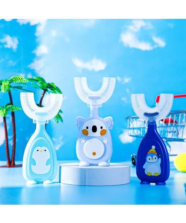 Pinenuts 3 Pack Kids U-Shaped Toothbrush Silicone Manual Toothbrush Food Grade Whole Mouth Toothbrush for Kids Toddler Baby(2-6years Blue) 3 count (Pack of 1) Blue - Buy Online on GoSupps.com