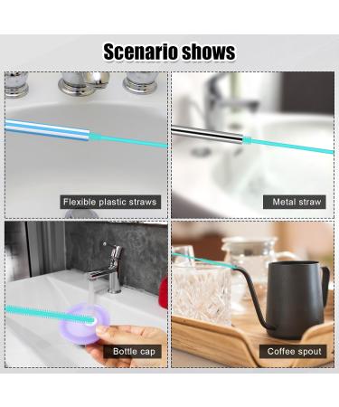 Buy 8mm Blue Silicone Straw Bumps | 24cm Reusable Straw Cleaner & Brush | Perfect for Glass & Metal Straws - International Shipping Available - Buy Online on GoSupps.com