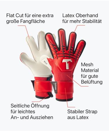 T1tan Children Goalkeeper Gloves with Finger Protection | Red Beast Junior 3.0 | Football Gloves for Future Stars | Various Sizes & Colors - Buy Online on GoSupps.com