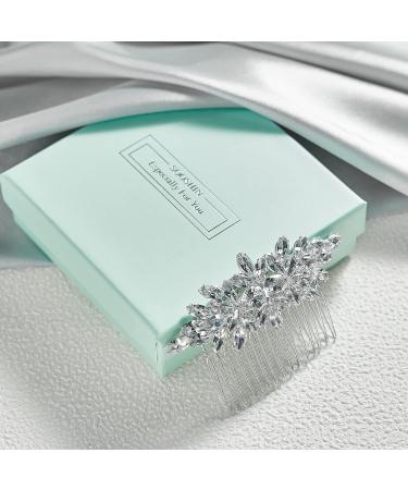 Sooshin Bridal Hair Comb - Crystal Wedding Headpiece for Bride and Bridesmaids in Silver - Buy Online on GoSupps.com