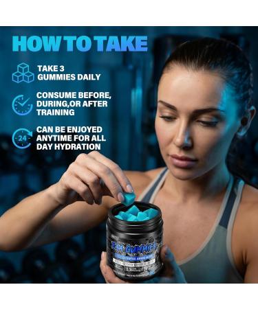 EAA Gummies - 2:1:1 BCAA Formula (8300mg) - Essential Amino Acids for Muscle Recovery & Endurance - Non-GMO Gluten Free Sugar Free Vegetarian Blue Raspberry Flavor - 90 Count - Buy Online on GoSupps.com