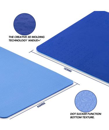 JELS Extra Thick 10MM Yoga Mat - Ergonomic 3D Non Slip Design - SGS Certified TPE Material - For Men and Women - Includes Carrying Strap - Ideal for Yoga, Pilates, and Floor Workouts - 72x26 - Blue - Buy Online on GoSupps.com