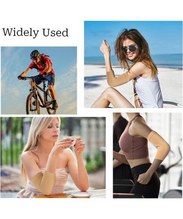 Mozeat Tattoo Sleeve Cover Up - 2 Pairs Forearm Tattoo Sleeves for Women and Men, Nude Color, 7.9 X 3.9 Inch - Buy Online on GoSupps.com