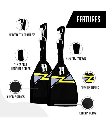 RIMSports Ab Straps for Pull Up Bar - Hanging Abdominal Workout Sling Straps - Black Pull Up Straps for Men & Women - Buy Online on GoSupps.com
