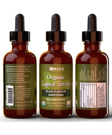 Organic Liquid Stevia Sweetener 60ml - Plain Vanilla Butterscotch Peppermint or Lemon Flavour (Plain 60ml x 1) - Buy Online on GoSupps.com