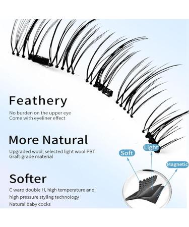 Natural Magnetic Eyelashes - Creative Magnets False Eyelashes - Natural Look Magnetic Eyelashes with Applicator Reusable Magnetic Lashes No Glue 3 Magnet False Eyelashes - Buy Online on GoSupps.com