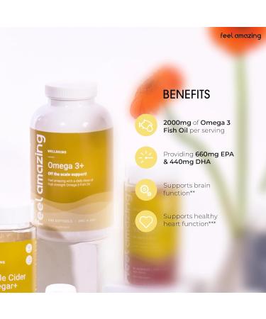 High Strength Omega 3 Fish Oil 2000mg - 240 High Strength Capsules (4 Month Supply) - 660mg EPA & 440mg DHA Per Daily Serving (2 Softcapsules) - Supports - Buy Online on GoSupps.com