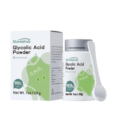 Glycolic Acid Powder 1OZ 99.9% Purity Cosmetic Grade DIY Glycolic Acid Mask Make Your Own Glycolic Acid Lotion and Serum Glycolic Acid Powder For Homemade Cosmetics