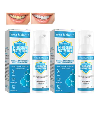Jorondy Kruiden-Hanging Oraal Repair herb-resistant oral repair foam tooth whitening mousse foam neslemy gum therapy gel (2PCs)
