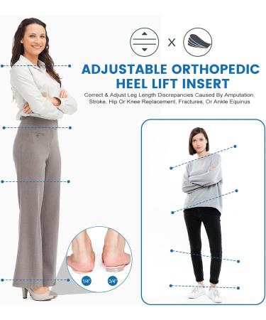 Welnove Adjustable Orthopedic Heel Lift - Premium Heel Pads for Leg Length Discrepancies Heel Spurs Pain Relief & Sports Injuries - Buy Online on GoSupps.com
