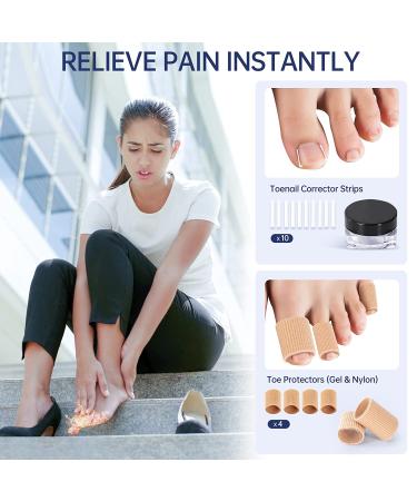 Ingrown Toenail Treatment Kit with 12 Podiatry Braces | Corrector Tool & 50pcs Patch | 10 Strips | White - Buy Online on GoSupps.com